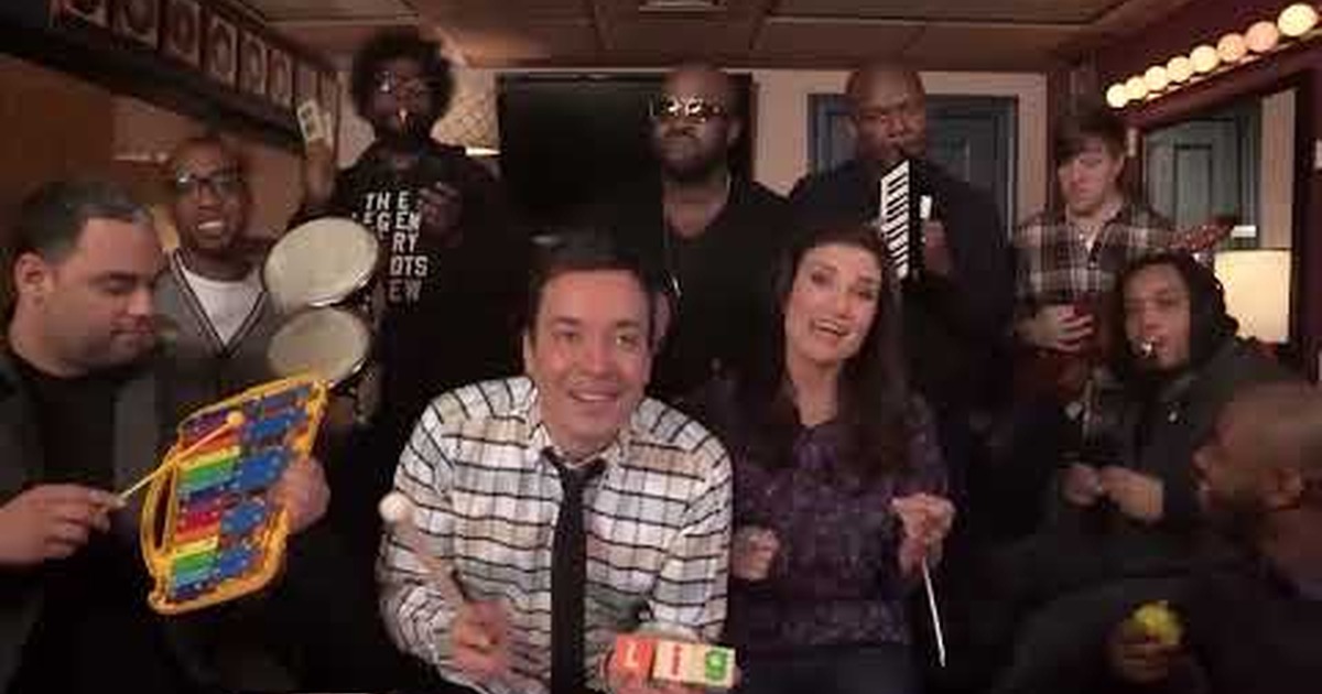 Jimmy Falon Idina Menzel and Tonight Show band